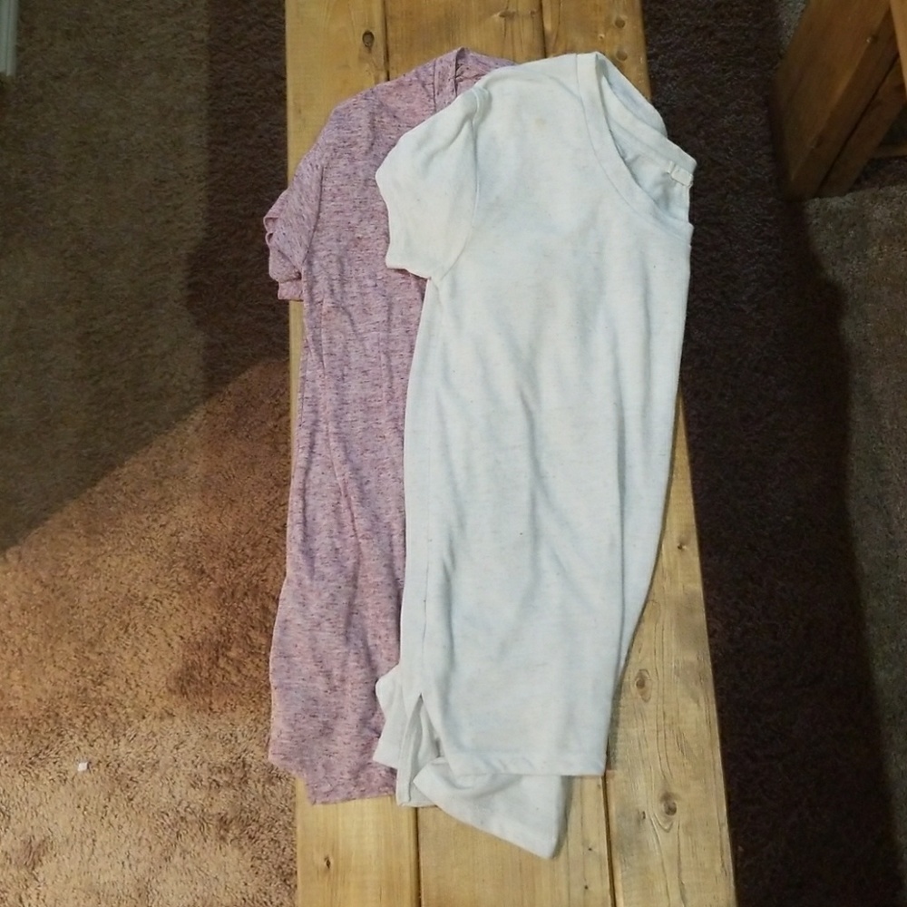 Pink and white scoop neck tshirts
